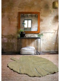 Khaki mosható kézi szövésű pamut gyerek szőnyeg 120x180 cm Monstera Olive – Lorena Canals
