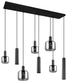 Fekete függőlámpa fém-üveg búrával Mataro – Trio