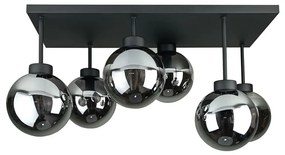 Felületre szerelhető csillár  DEA 6xE14/60W/230V fekete/füstös fekete