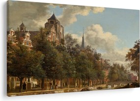 Kép - Jan van der Heyden, View Down a Dutch Canal, reprodukciók (90x60 cm)