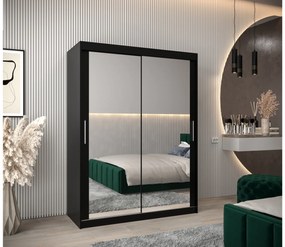 Ruhásszekrény 150 cm Toki 3 (matt fekete + matt fekete). 1065074