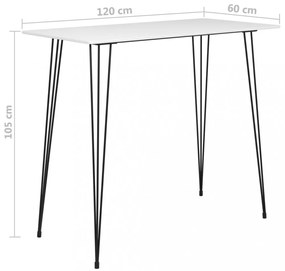 fehér bárasztal 120x60x105 cm