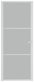 Fehér matt üveg és alumínium beltéri ajtó 83 x 201,5 cm