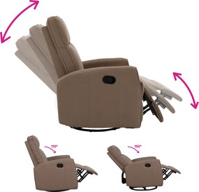 Relax forgószék fotel, szürkésbarna taupe, MEKENZI