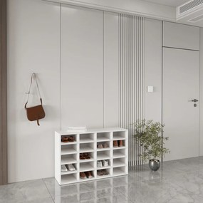 Tisso 20 polcos cipĆsszekrĂ©ny, FehĂ©r, 104 x 30 x 68 cm