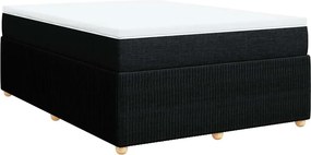vidaXL fekete szövet rugós ágy matraccal 140 x 190 cm