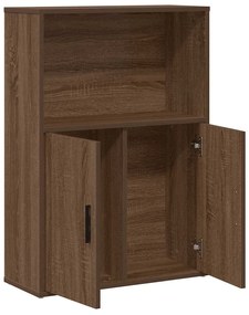 barna tölgy színű szerelt fa könyvszekrény 60x24x85 cm