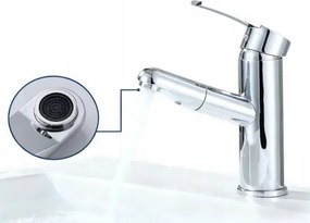 Mosdó csaptelep kihúzható króm tömlő flexibilis csaptelep