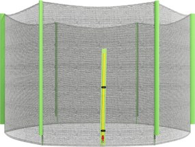 SPORTNOW 305 cm Trampolin Biztonsági Háló Kerek Trampolin Háló Kültéri Védekező Háló 6 Egyenes Polccal Zöld | Aosom
