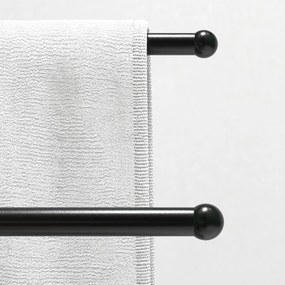 HOMCOM Szabadon álló Törölközőtartó 2-Tier Fém Törölközőtartó Fürdőszobába, 50 x 18,5 x 85 cm, Fekete | Aosom