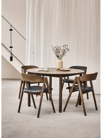 Barna tölgyfa kerek bővíthető étkezőasztal ø 120 cm Noor – Hammel Furniture
