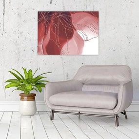 Kép - Piros absztrakt virág N⁰1 (70x50 cm)