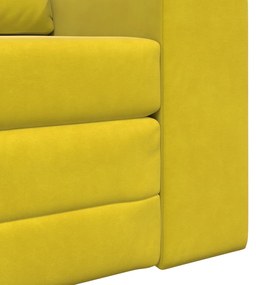 2 az 1-ben Sárga Padló Kanapé Ágy 98x71x83 cm Velúr