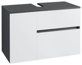 Fehér-antracitszürke fali mosdó alatti szekrény 80x53 cm Wisla – Støraa