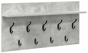 Fali Kabáthorog polcokkal Beton szürke 80 x 40 x 12 cm Faanyag