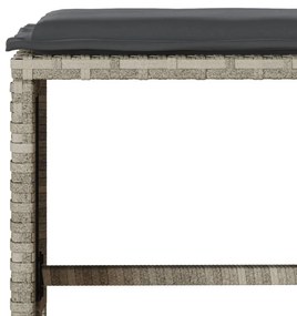 6 részes világosszürke polyrattan kerti ülőgarnitúra párnákkal