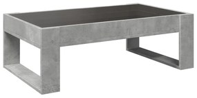 betonszürke végtelen hatású LED-es dohányzóasztal 90x53x30 cm