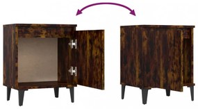 füstös tölgyszínű éjjeliszekrény fémlábakkal 40 x 30 x 50 cm