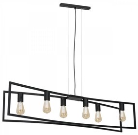 Csillár zsinóron TUNJA 6xE27/60W/230V fekete