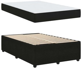 Ágykeret matraccal matracmal Fekete 120 x 190 cm Bársony