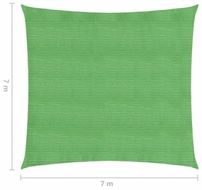 világoszöld HDPE napvitorla 160 g/m² 7 x 7 m