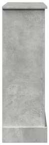 betonszürke szerelt fa kandallóburkolat 90 x 30 x 90 cm
