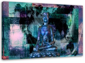 Gario Vászonkép Buddha és absztrakt háttér - kék Méret: 60 x 40 cm