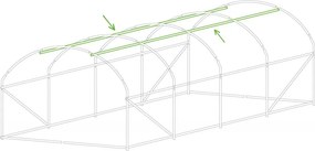 Home &amp; Garden Fóliasátor 300 x 600 cm  (18 m2) fehér