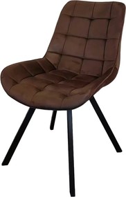 Étkezőszék, sötétbarna Velvet szövet/fekete, SAMIRA