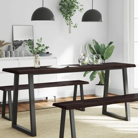 sötétbarna kezelt tömör asztallap 180x40x(2-4) cm