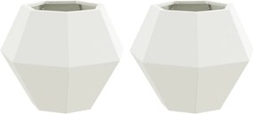 vidaXL Növénytartó 2 pcs Fehér 50 x 50 x 40 cm Acél