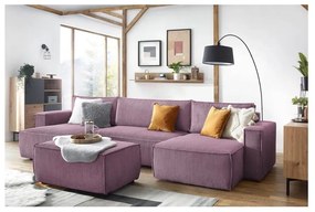 Rózsaszín kordbársony puff Nihad – Bobochic Paris