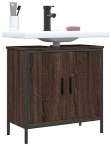 vidaXL barna tölgy szerelt fa fürdőszobai mosdószekrény 60x30x60 cm