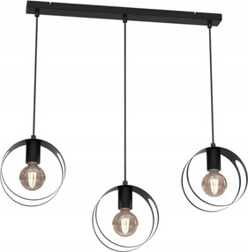 Ewilight Mennyezeti lámpa függeszték gyűrű díszléc Bona Black 3xE27 60W fekete