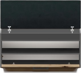 Aldabra Parma cipősszekrény, 100x49x35 cm, antracit-tölgy