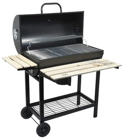 Faszenes grillsütő fekete/fa