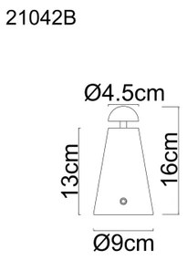 Globo 21042B - LIVA újratölthető, érintésvezérlésű, szabályozható fényerejű LED asztali lámpa LED/1,2W/5V 1200 mAh