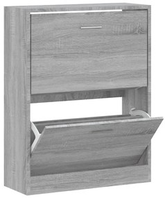 vidaXL szürke sonoma színű szerelt fa cipősszekrény 63x24x81 cm