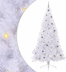 vidaXL Mű karácsonyfa 300 LED-del állvánnyal Fehér 240 cm PVC és Acél