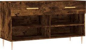 vidaXL füstös tölgy színű szerelt fa cipőpolc 102x35x55 cm