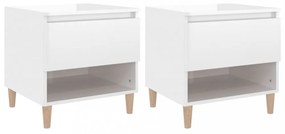 vidaXL 2 db fehér szerelt fa éjjeliszekrény 50 x 46 x 50 cm