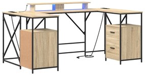 Asztal fiókkal sonoma tölgy 182 x 101 x 87.5 cm Faanyag