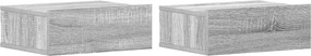 vidaXL 2 db szürke-sonoma szerelt fa függő éjjeliszekrény 40x30x15 cm