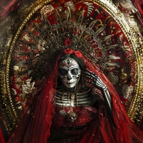 Canvas Vászonkép Portré Mikulás Mexikó Koponya Királynő 80x80