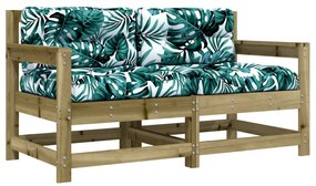 vidaXL 2 db tömör impregnált fenyőfa kerti szék párnákkal