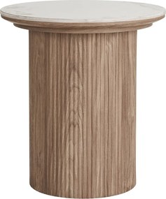 Kerek tárolóasztal márvány dekoros asztallappal ø 45 cm Athens – House Nordic