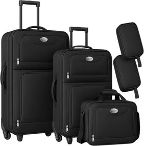 TRAVEL utazóbőrönd készlet, 5 darabos, fekete Monzana