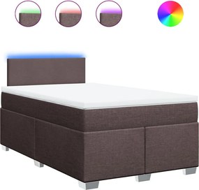 vidaXL sötétbarna szövet rugós ágy matraccal 120 x 190 cm