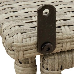 világosszürke polyrattan összecsukható kerti asztal 90x51x75 cm