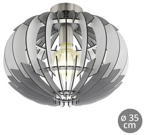 Eglo Eglo 79137 - Mennyezeti lámpa OLMERO 1xE27/60W/230V šedo-fehér EG79137